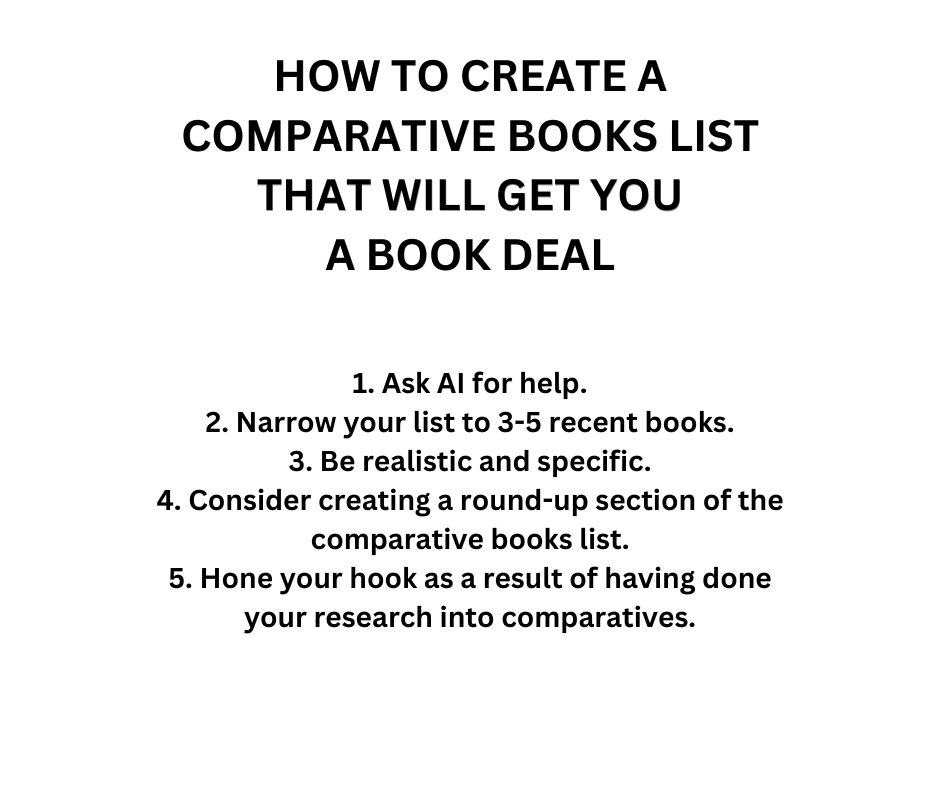 How to create a comparative books list that will get you a book deal